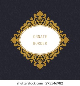 Ornate element for design, place for text. Ornamental  illustration for wedding invitations, greeting cards.