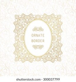 Ornate element for design, place for text. Ornamental  illustration for wedding invitations, greeting cards.