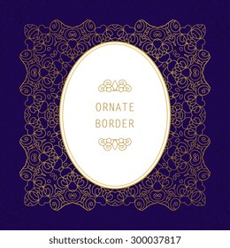 Ornate element for design, place for text. Ornamental  illustration for wedding invitations, greeting cards.