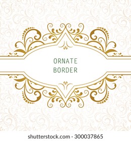 Ornate element for design, place for text. Ornamental  illustration for wedding invitations, greeting cards.