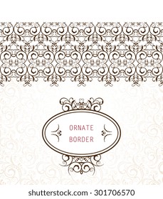 Ornate element for design, place for text. Ornamental  illustration for wedding invitations, greeting cards.