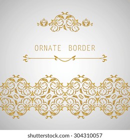 Ornate element for design, place for text. Ornamental  illustration for wedding invitations, greeting cards.