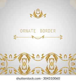 Ornate element for design, place for text. Ornamental  illustration for wedding invitations, greeting cards.