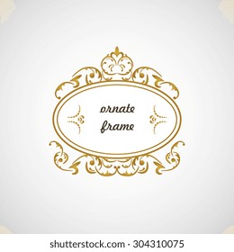 Ornate element for design, place for text. Ornamental  illustration for wedding invitations, greeting cards.