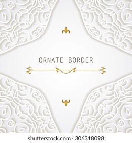 Ornate element for design, place for text. Ornamental  illustration for wedding invitations, greeting cards.