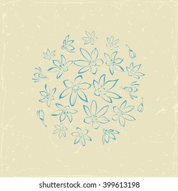 Ornate element for design, place for text. Ornamental beige pattern for wedding invitations and greeting cards. Traditional vintage floral decor.