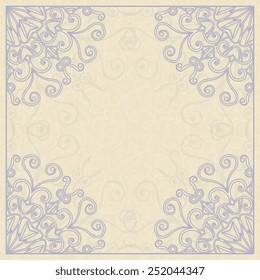 Ornate element for design, place for text.Ornament vintage illustration for wedding invitations, greeting cards.