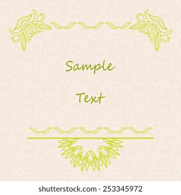 Ornate element for design, place for text.Ornament vintage illustration for wedding invitations, greeting cards.