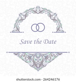 Ornate element for design, place for text.Ornament vintage illustration for wedding invitations, greeting cards.