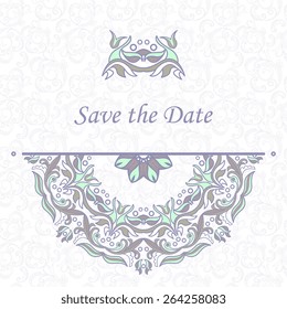 Ornate element for design, place for text.Ornament vintage illustration for wedding invitations, greeting cards.