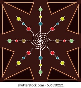 Ornate element for line art design. An ornamental pattern for wedding invitations, greeting cards. Traditional golden decor. Mandala.