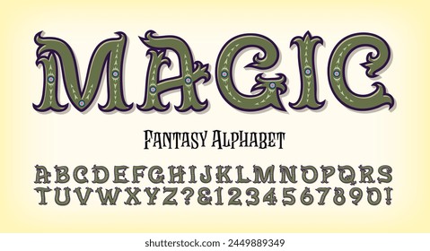 An ornate and embellished fantasy style alphabet.