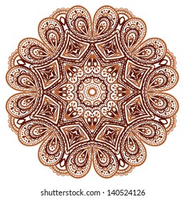 Ornate ethnic henna colors vector mandala in indian style