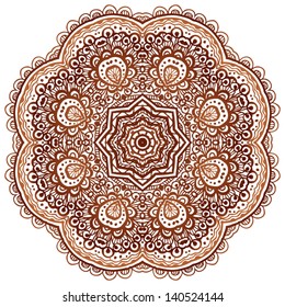 Ornate ethnic henna colors vector mandala in indian style