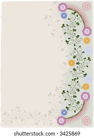 Ornate, fancy scroll background with floral ornamentation in vector format.