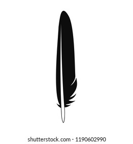 Ornate feather icon. Simple illustration of ornate feather vector icon for web design isolated on white background