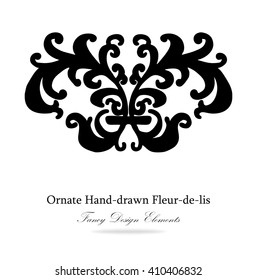 ornate fleur de lis design element vector