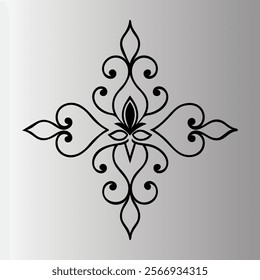 Ornate Fleur Vector Design with Intricate Decorative Elements.