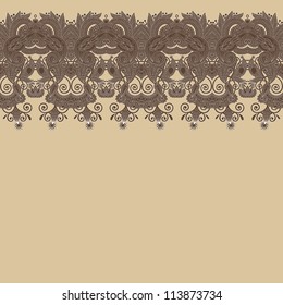 ornate floral background with lace for design
