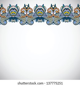 ornate floral background with ornament stripe