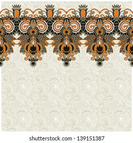 ornate floral background with ornament stripe