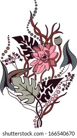 Ornate floral background, pattern with flowers. Gorgeous floral texture which can be used for wallpaper, invitation card, packaging, pattern fills, web page background, surface textures. 
