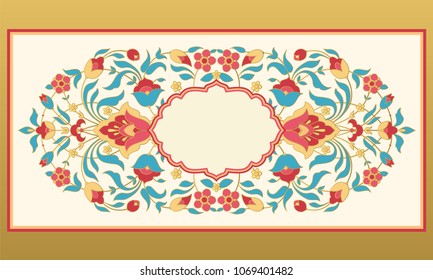 Ornate floraler Hintergrund mit Platz für Text. 