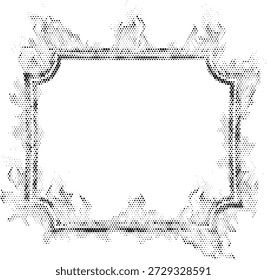 Marco floral adornado de la frontera en estilo monótono del semitono para los diseños decorativos y del arte