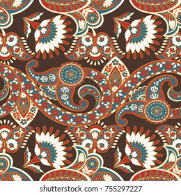Ornate floral damask background. Vector vintage pattern