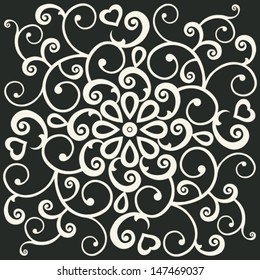 ornate floral decoration, vector design element