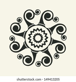 ornate floral decoration, vector design element