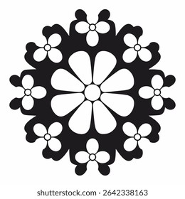 Ornate Floral Design in Black and White An Intricate and Decorative Pattern for Creative Projects and Artistic Applications