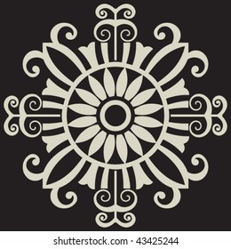 elemento de diseño floral ornamental, imagen vectorial