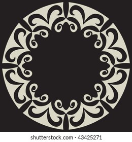 ornate floral design element, vector image