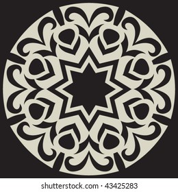 ornate floral design element, vector image