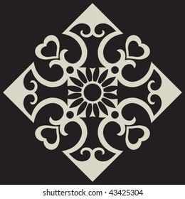 Blumendesign-Element mit Ornat, Vektorbild