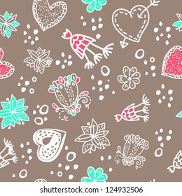 Ornate floral endless pattern. Seamless pattern can be used for wallpaper, pattern fills, web page background, surface textures.