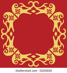 Ornate floral frame design, vector image