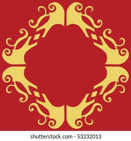 Ornate floral frame design, vector image
