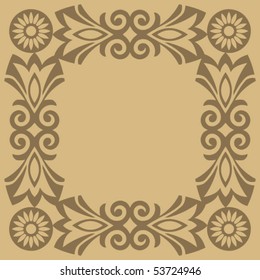 diseño de marco floral ornamental, imagen vectorial