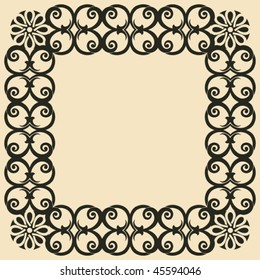 marco floral ornamental, imagen vectorial