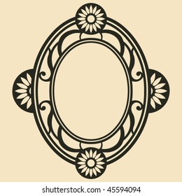 ornate floral frame, vector image