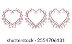 ornate floral heart frame on white background