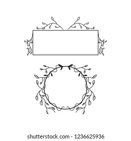 ornate floral line frame for decorate or banner vector eps10