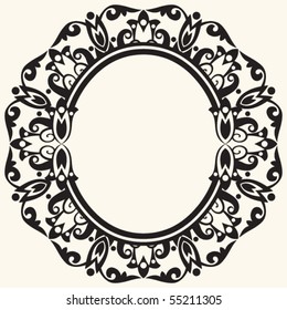 ornate floral page design, vector image