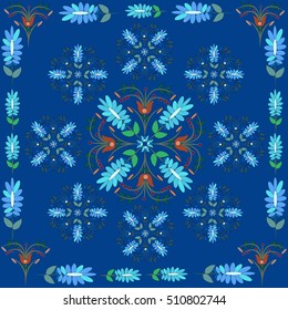 Ornate floral round pattern. Vector 8.