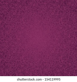 Ornate floral seamless pattern in east style. Purple brocade background.