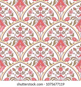 Ornate floral seamless pattern in oriental style