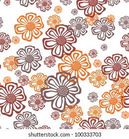Ornate floral seamless texture, endless pattern with flowers. / Ornate floral
