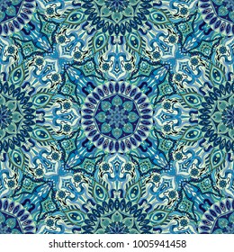 Ornate floral seamless texture, endless pattern with vintage mandala elements. Can be used for wallpaper, pattern fills, web page background, surface textures.Islam, Arabic, Indian, ottoman motifs.